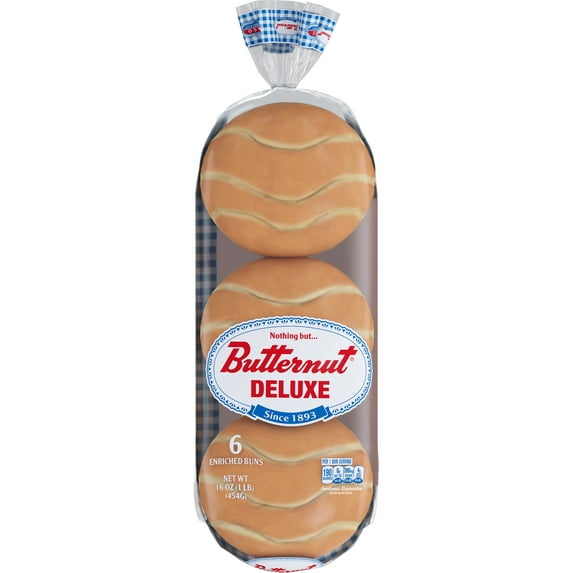 Butternut White Deluxe Buns, 16 oz, 6 Count