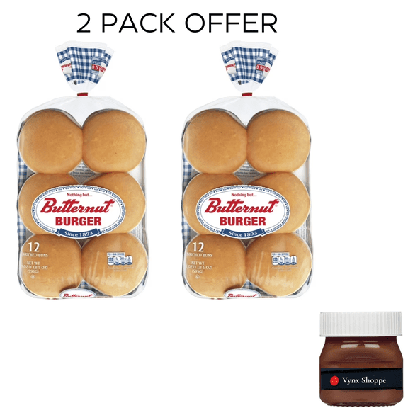 Butternut White Restaurant Style Burger Buns, 21 oz, 12 Count