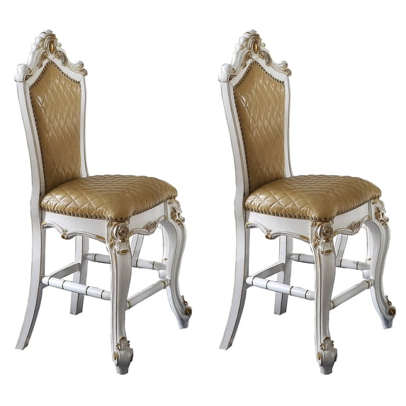 Butterscotch And Antique Pearl Armless Counter Height Chairs (Set-2)