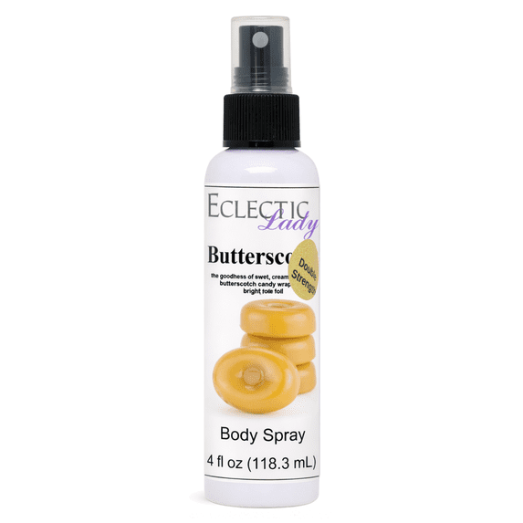 Butterscotch Body Spray, Eclectic Lady, Hydrating Mist, Unisex (Double Strength), 4 oz