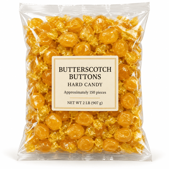 Butterscotch Buttons Hard Candy – Bulk Value Bag 2LB - Walmart.com