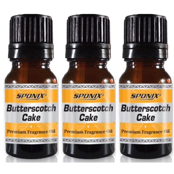 Butterscotch Cake Fragrance Oil 10 ml / 0.33 oz | 100% Pure by Sponix Made in USA Pack of 3