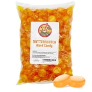 Butterscotch Hard Candy - 1LB Bag (Approx 75 Pieces) of Individually Wrapped Butter Scotch Bulk Candy, Yellow Butterscotch Discs Are Perfect For Snacks And Parties