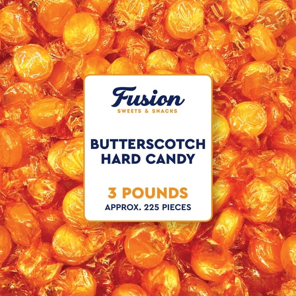 Butterscotch Hard Candy - 3LB Bag of Individually Wrapped Butter Scotch Bulk Candy, Yellow Butterscotch Discs Are Perfect For Snacks And Parties