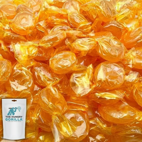 Butterscotch Hard Candy - Old Fashioned Butterscotch Flavor, Individually Wrapped Bulk 5lb Resealable Stand-Up Bag by The Hungry Gorilla - Gluten Free