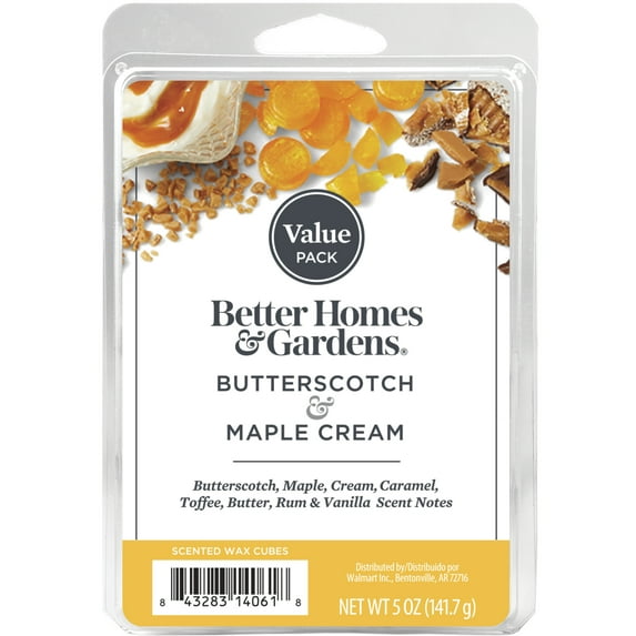 Butterscotch Maple Cream Scented Wax Melts, Better Homes & Gardens, 5 oz (Value Size)