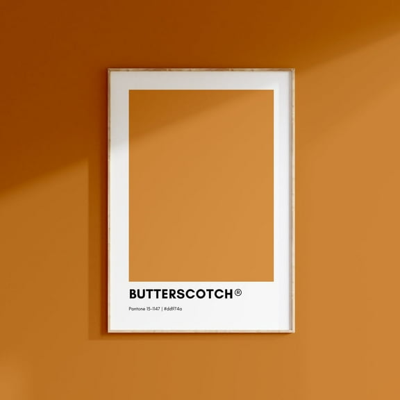 Butterscotch Pantone, Orange Pantone Print Poster, Orange Pantone Wall Art, Pantone Colors, Pantone Print, Color Swatch, Peach Wall Art, Modern Wall Decor, 8x12 UNFRAMED