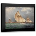 thumbnail image 1 of Buttersworth, James E. 24x19 Black Modern Framed Museum Art Print Titled - Yachting in Boston Harbor, 1 of 5