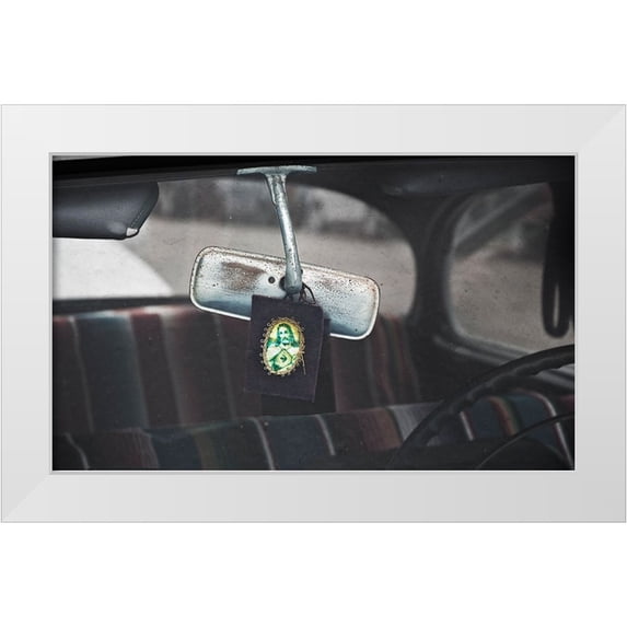 Butterworth, Larry 32x21 White Modern Wood Framed Museum Art Print Titled - Rear View Mirror