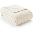 Buttery Ivory Throw Blanket for Couch Reversible Super Soft Knitted ...