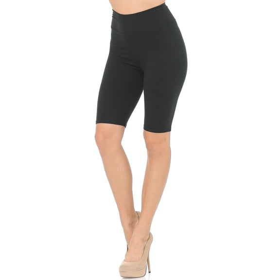 Buttery Smooth Basic Solid Biker Shorts Black One Size Regular