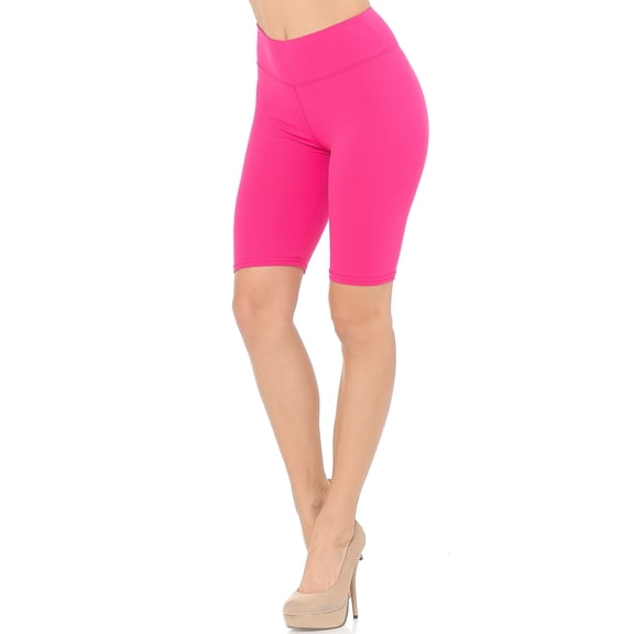 Buttery Smooth Basic Solid Biker Shorts Fuchsia One Size Regular