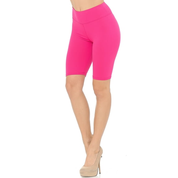 Buttery Smooth Basic Solid Biker Shorts Fuchsia One Size Regular