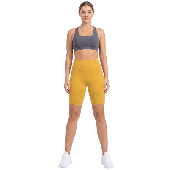 Buttery Smooth Basic Solid Biker Shorts Mustard One Size Regular