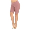 thumbnail image 1 of Buttery Smooth Basic Solid Biker Shorts - Plus Size - 3 Inch Waist - 1XL 2XL 3XL Mauve One Size Plus, 1 of 2