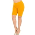 thumbnail image 1 of Buttery Smooth Basic Solid Biker Shorts - Plus Size - 3 Inch Waist - 1XL 2XL 3XL Mustard One Size Plus, 1 of 2