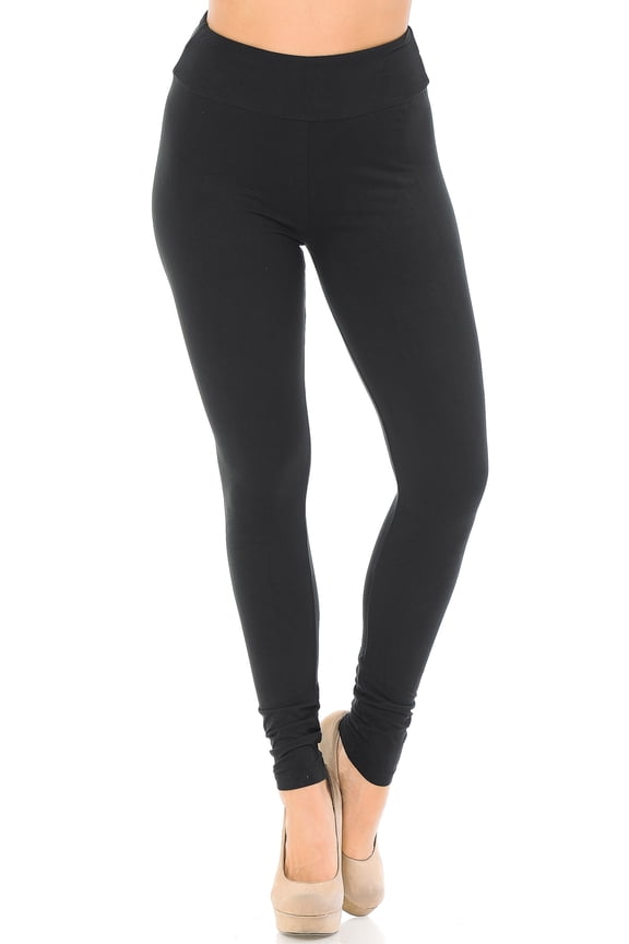 Buttery Smooth Basic Solid High Waisted Leggings - 3 Inch - EEVEE Black One Size Regular