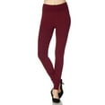 thumbnail image 1 of Buttery Smooth Basic Solid High Waisted Leggings - Extra Plus Size - 3-Inch Waist - 3XL 4XL 5XL Burgundy One Size Plus, 1 of 2