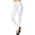 thumbnail image 1 of Buttery Smooth Basic Solid High Waisted Leggings - Extra Plus Size - 3-Inch Waist - 3XL 4XL 5XL White One Size Plus, 1 of 1