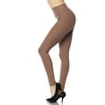 thumbnail image 1 of Buttery Smooth Basic Solid High Waisted Leggings - Extra Plus Size - 5 Inch - 3XL 4XL 5XL Mocha One Size Plus, 1 of 1
