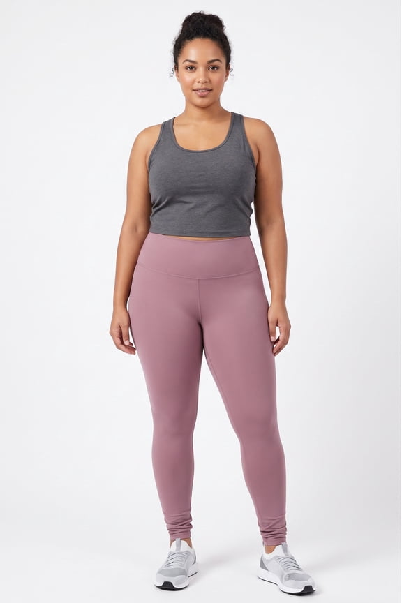 Buttery Smooth Basic Solid High Waisted Leggings - Plus Size - 5 Inch Waist - 1XL 2XL 3XL - New Mix Mauve One Size Plus