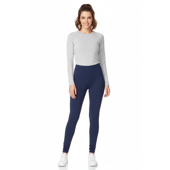 Buttery Smooth Basic Solid High Waisted Leggings - Plus Size - 5 Inch Waist - 1XL 2XL 3XL - New Mix Navy One Size Plus