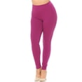 thumbnail image 1 of Buttery Smooth Basic Solid Leggings - Extra Plus Size - 3XL 4XL 5XL - EEVEE Magenta XPlus One Size, 1 of 2