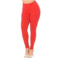 thumbnail image 1 of Buttery Smooth Basic Solid Leggings - Extra Plus Size - 3XL 4XL 5XL - EEVEE Red XPlus One Size, 1 of 2