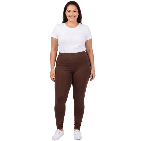Buttery Smooth Basic Solid Leggings - Plus Size - 1XL 2XL 3XL - EEVEE Brown One Size Plus