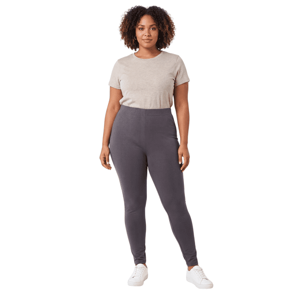 Buttery Smooth Basic Solid Leggings - Plus Size - 1XL 2XL 3XL - EEVEE Charcoal One Size Plus