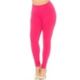 thumbnail image 1 of Buttery Smooth Basic Solid Leggings - Plus Size - 1XL 2XL 3XL - EEVEE Fuchsia One Size Plus, 1 of 2
