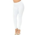 thumbnail image 1 of Buttery Smooth Basic Solid Leggings - Plus Size - 1XL 2XL 3XL - EEVEE White One Size Plus, 1 of 2