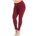 thumbnail image 1 of Buttery Smooth Basic Solid Leggings - Plus Size - 1XL 2XL 3XL - New Mix Burgundy One Size Plus, 1 of 1