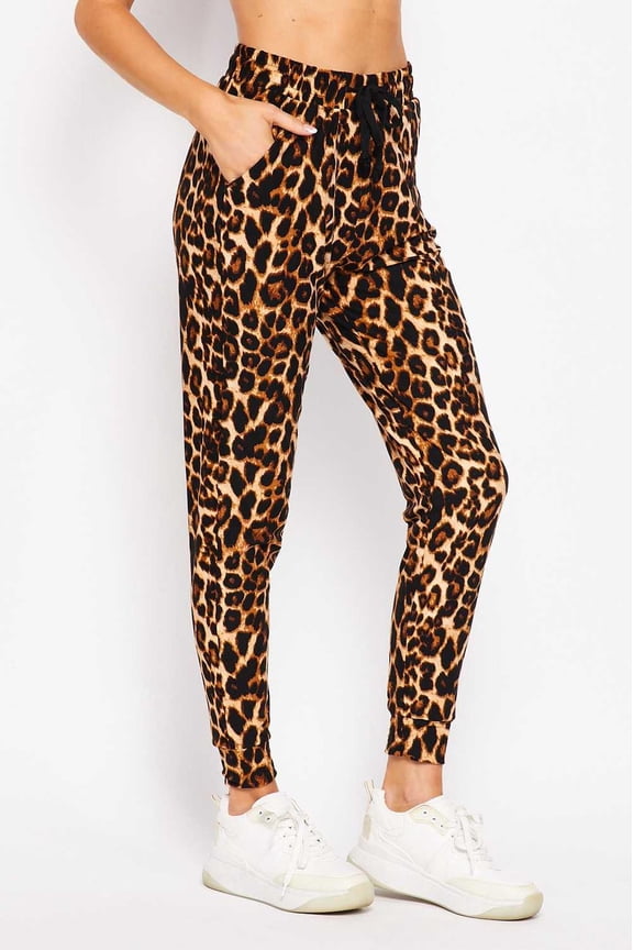Buttery Smooth Bold and Beautiful Leopard Joggers - New Mix Brown L