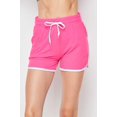 thumbnail image 1 of Buttery Smooth Drawstring Waist Plus Size Dolphin Shorts with Pockets - 1XL 2XL 3XL Fuchsia 1XL/2XL, 1 of 2