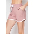 thumbnail image 1 of Buttery Smooth Drawstring Waist Plus Size Dolphin Shorts with Pockets - 1XL 2XL 3XL Mauve 1XL/2XL, 1 of 1