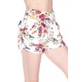thumbnail image 1 of Buttery Smooth Fresh Spring Floral Plus Size Harem Shorts White 2XL/3XL, 1 of 2
