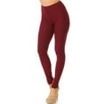 thumbnail image 1 of Buttery Smooth High Waisted Basic Solid Leggings - 3 Inch Waist Burgundy One Size Regular, 1 of 1