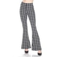 thumbnail image 1 of Buttery Smooth Simple Squared Plaid Bell Bottom Leggings Black L, 1 of 2