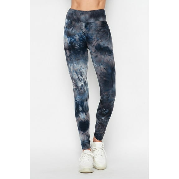 Buttery Smooth Tie Dye High Waisted Leggings Black L/XL