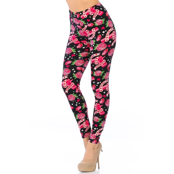 Buttery Soft Girl Power Leggings (One Size Regular,Fuchsia)