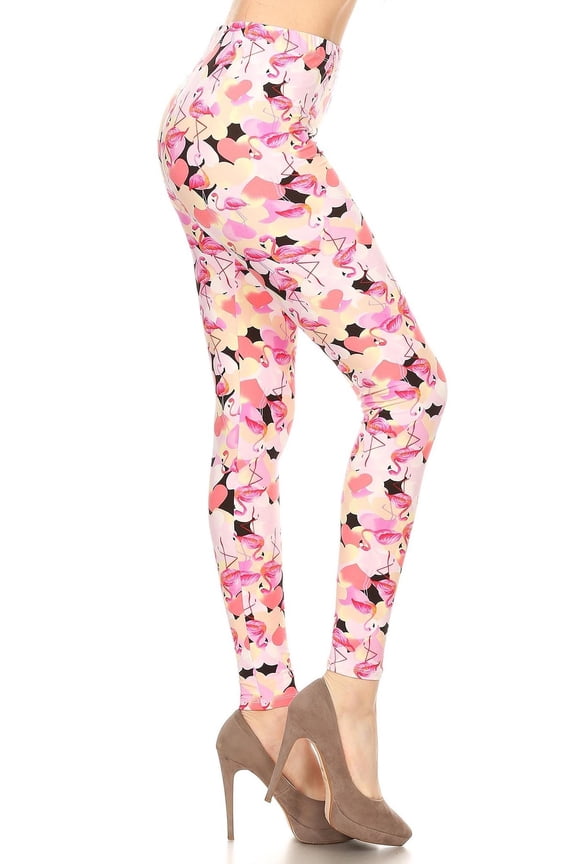 Buttery Soft Gorgeous Pink Flamingos Leggings - XSmall (XSmall One Size,Pink)