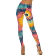 Buttery Soft Multi-Color-Bold Tie Dye Extra Plus Size Leggings - 3X-5X XPlus One Size,Multi Color Bold