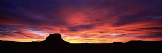 Buttes at sunset Chaco Culture National Historic Park New Mexico USA Canvas Art - Panoramic Images (36 x 12)
