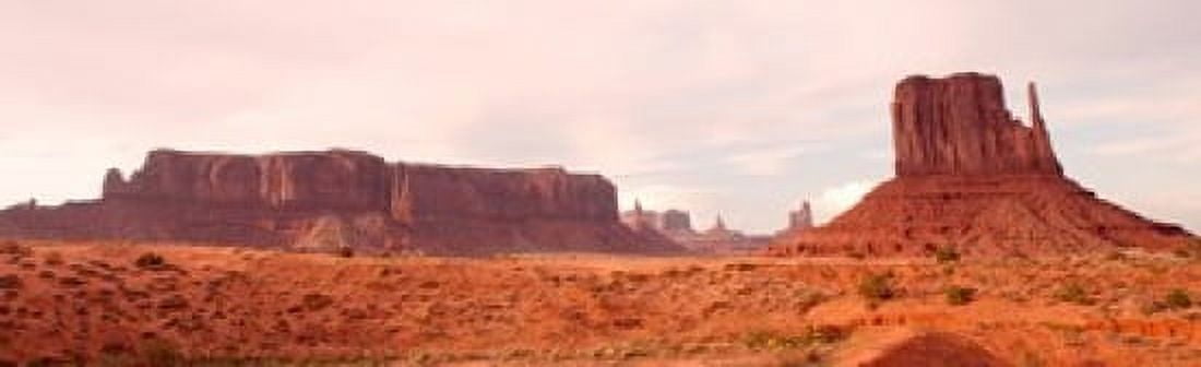 Buttes rock formations at Monument Valley Utah-Arizona Border USA Canvas Art - Panoramic Images (15 x 5)