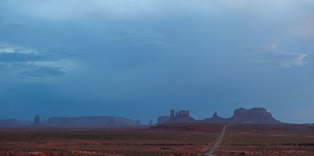Buttes rock formations at Monument Valley Utah-Arizona Border USA Canvas Art - Panoramic Images (24 x 12)
