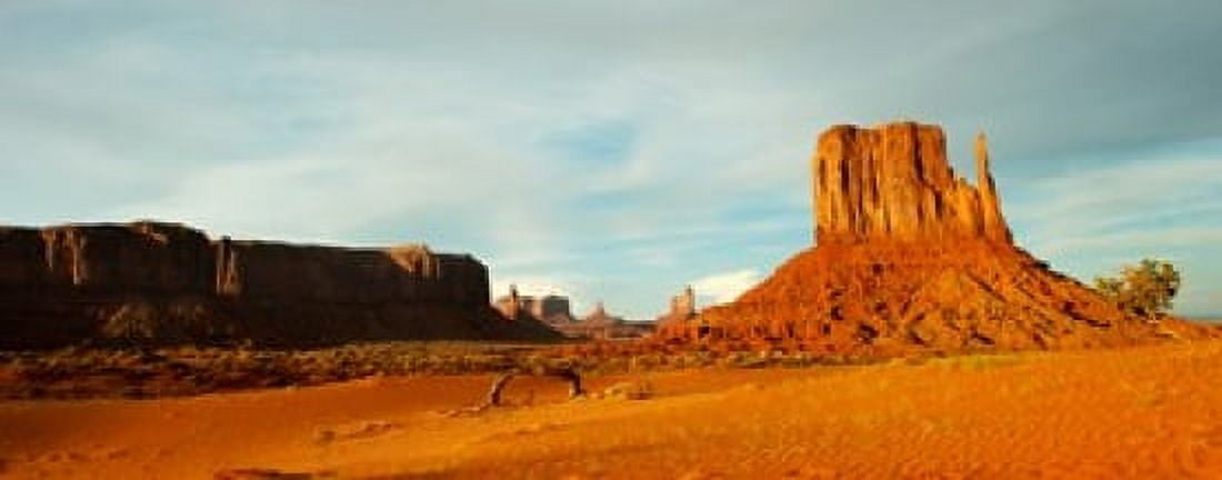 Buttes rock formations at Monument Valley Utah-Arizona Border USA Canvas Art - Panoramic Images (30 x 12)