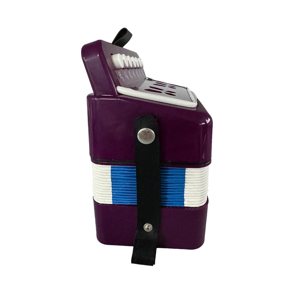 Button Accordion Mini 7 key 2 bass Accordion Lightweight Portable Musical Instrument for Beginners Christmas ABS Material Hand eye Coordination Stage Performance