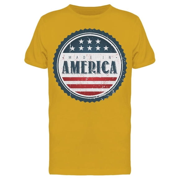 Button: America, National Colors T-Shirt Men -Image by Shutterstock, Male XX-Large