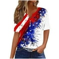 thumbnail image 1 of Button American Flag Shirts for Womens 2025 Independence Day Outfits USA Flag Stars Stripes Graphic Summer Tops Henley V Neck Tunic T-Shirts Memorial Day Patriotic Tee Shirt Vacation Clothes, 1 of 5